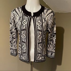 Banana Republic Women’s Blk & White Floral Print Open Front Cardigan SZ XS
